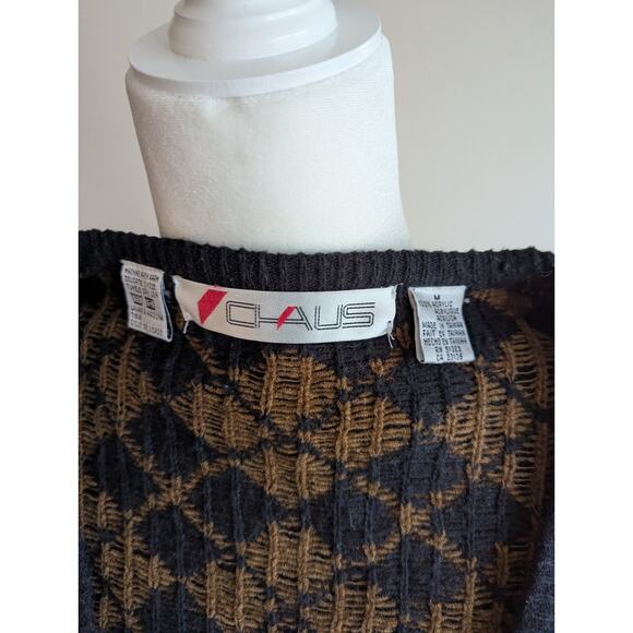 Vintage Nordstroms CHAUS Argyle Cardigan Medium - Picture 3 of 7